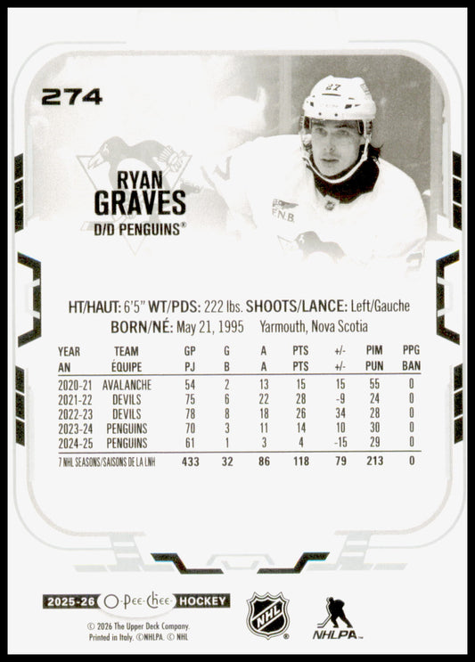 2025-26 O-Pee-Chee Ryan Graves Card