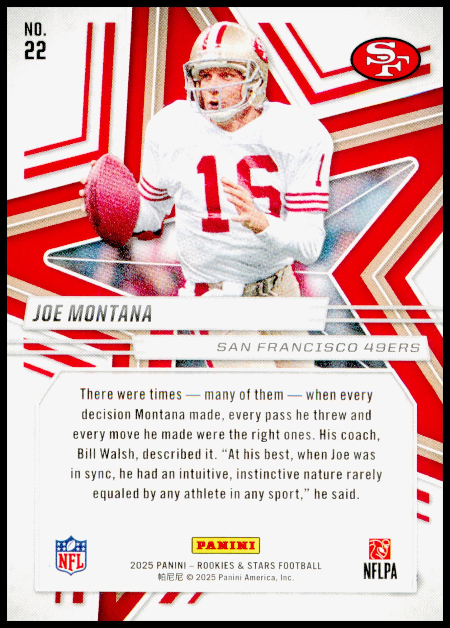 2025 Panini Rookies & Stars Joe Montana Card