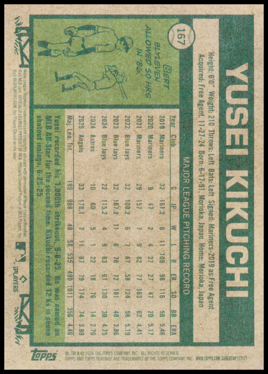 2026 Topps Heritage Yusei Kikuchi Card