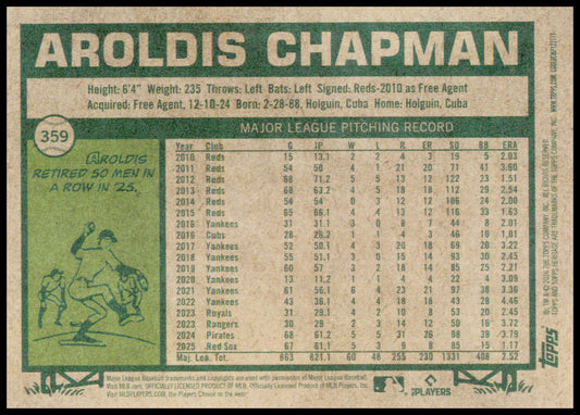 2026 Topps Heritage Aroldis Chapman Card