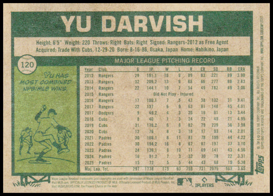 2026 Topps Heritage Yu Darvish Card
