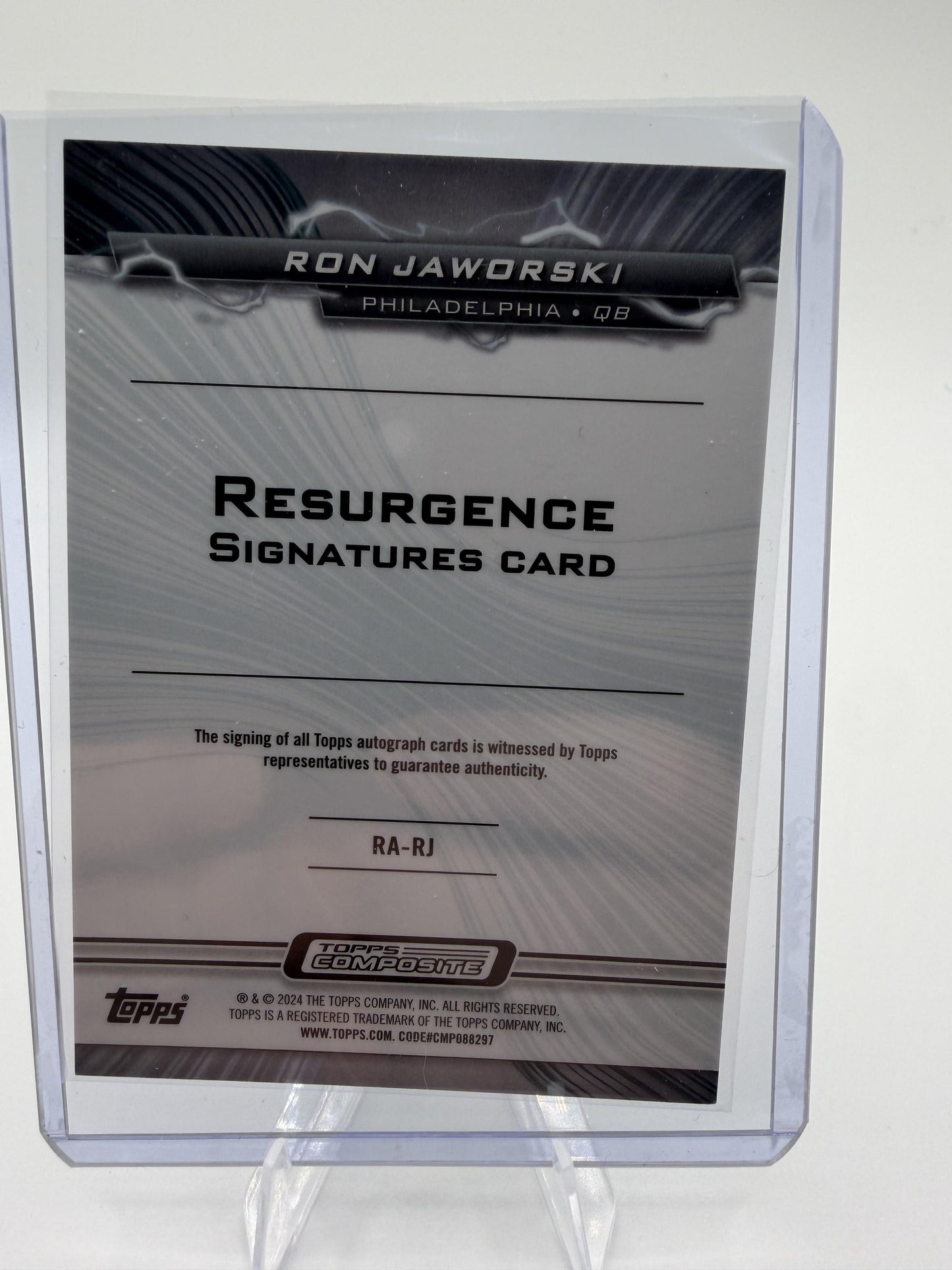2024 Topps Resurgence Ron Jaworski Green Refractor Auto #RA-RJ
