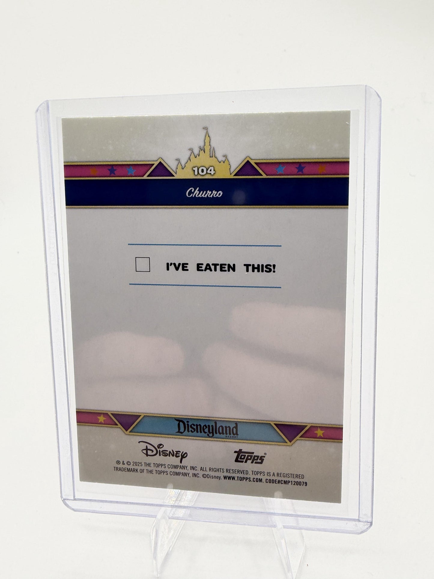 2025 Topps Disneyland 70th Churro #104 Purple Glitter Foil Parallel