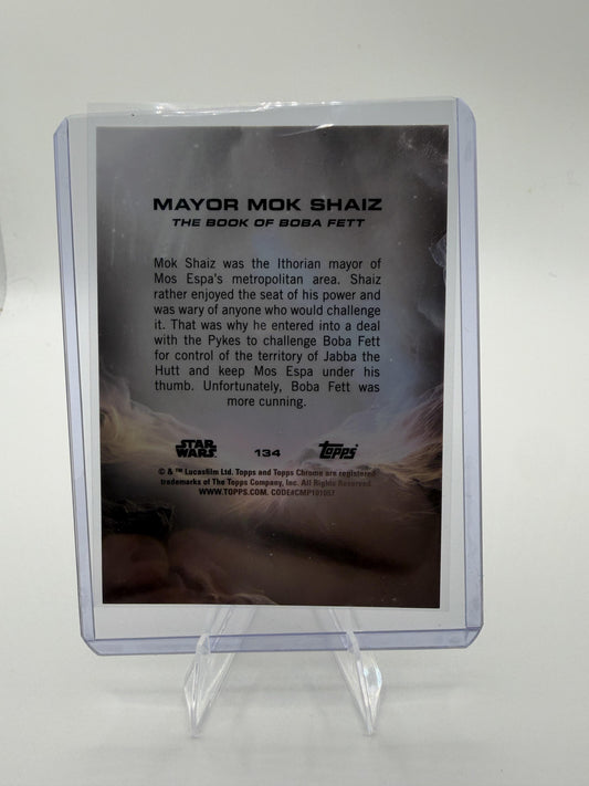2025 Topps Chrome Star Wars Mayor Mok Shaiz Refractor Card