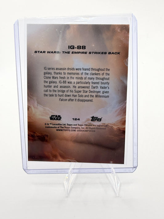2025 Topps Chrome Star Wars IG-88 #124 Raywave Refractor Bounty Hunter ESB