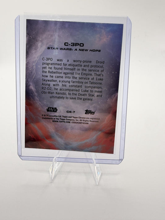 2025 Topps Chrome Star Wars C-3PO #CE-7 Costco Refractor SP A New Hope