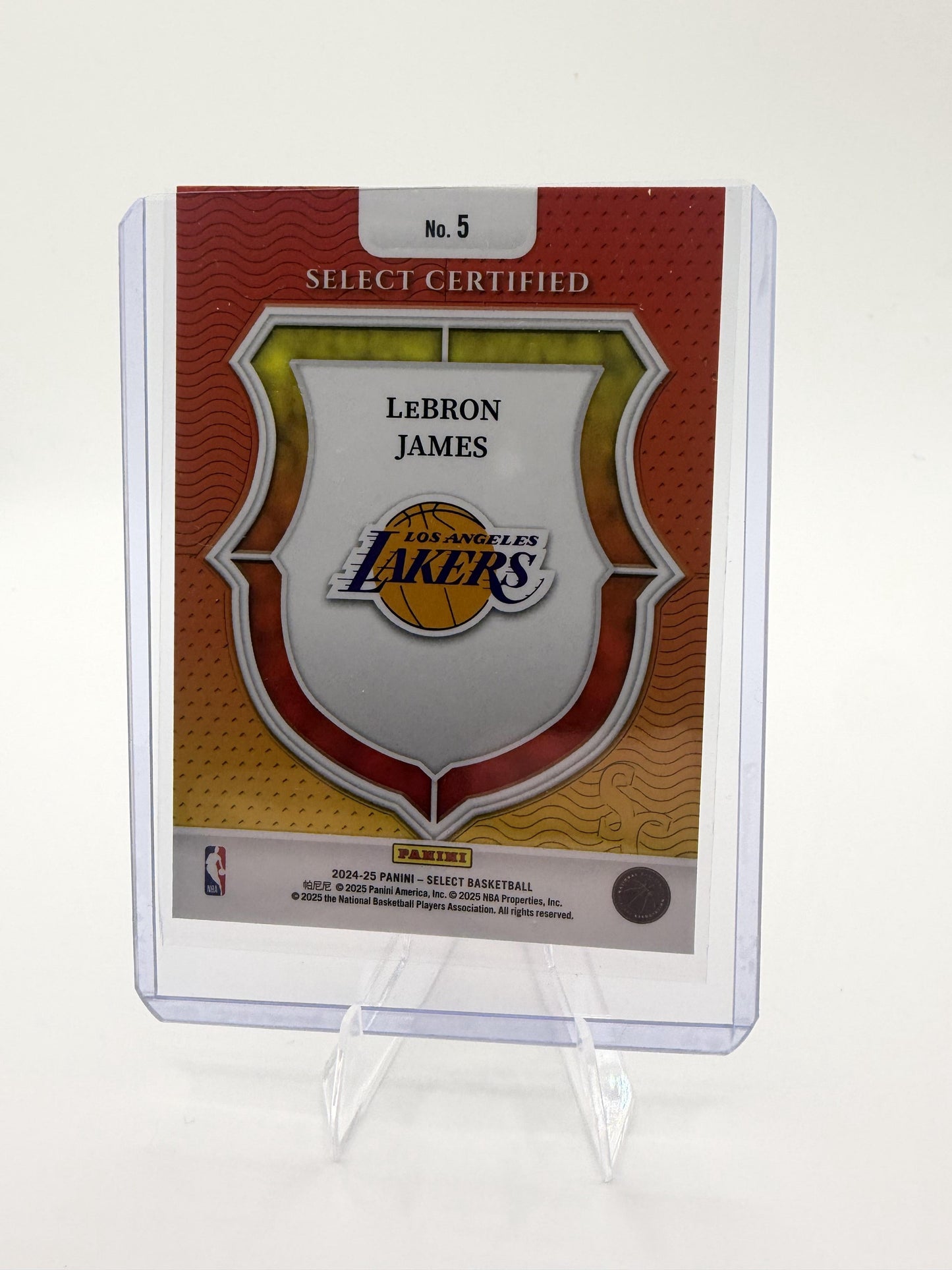 2024-25 Panini Select LeBron James Select Certified Insert #5 Lakers Card