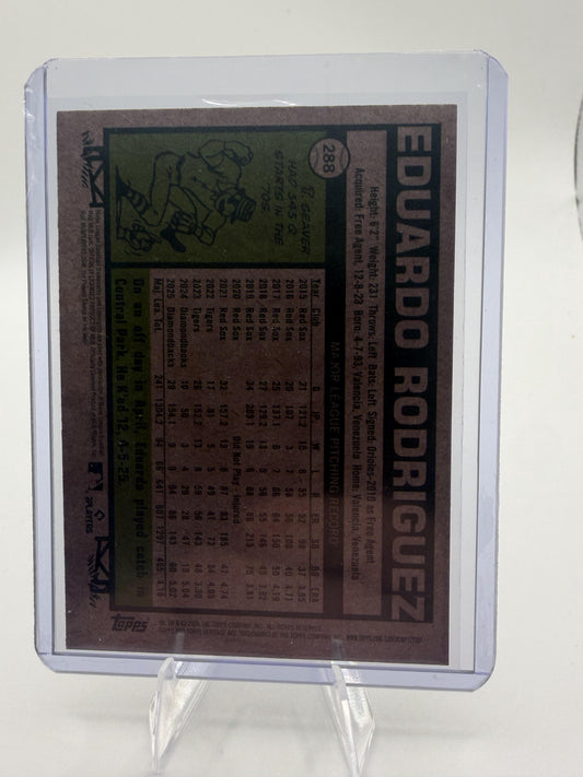 2026 Topps Heritage Eduardo Rodriguez Card Dark Green