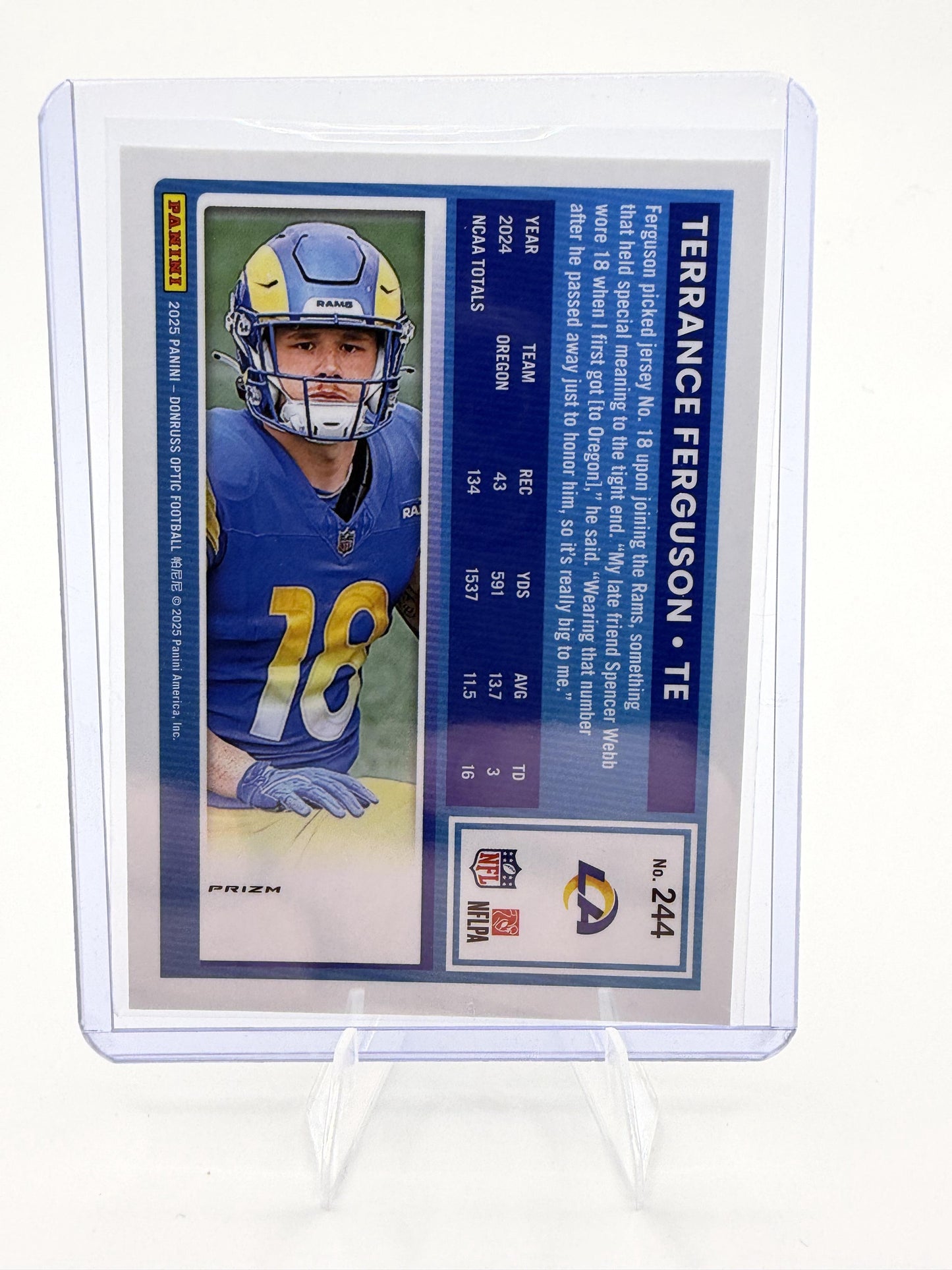 2025 Donruss Optic TERRANCE FERGUSON GREEN VELOCITY #244 Rams RATED ROOKIE RC