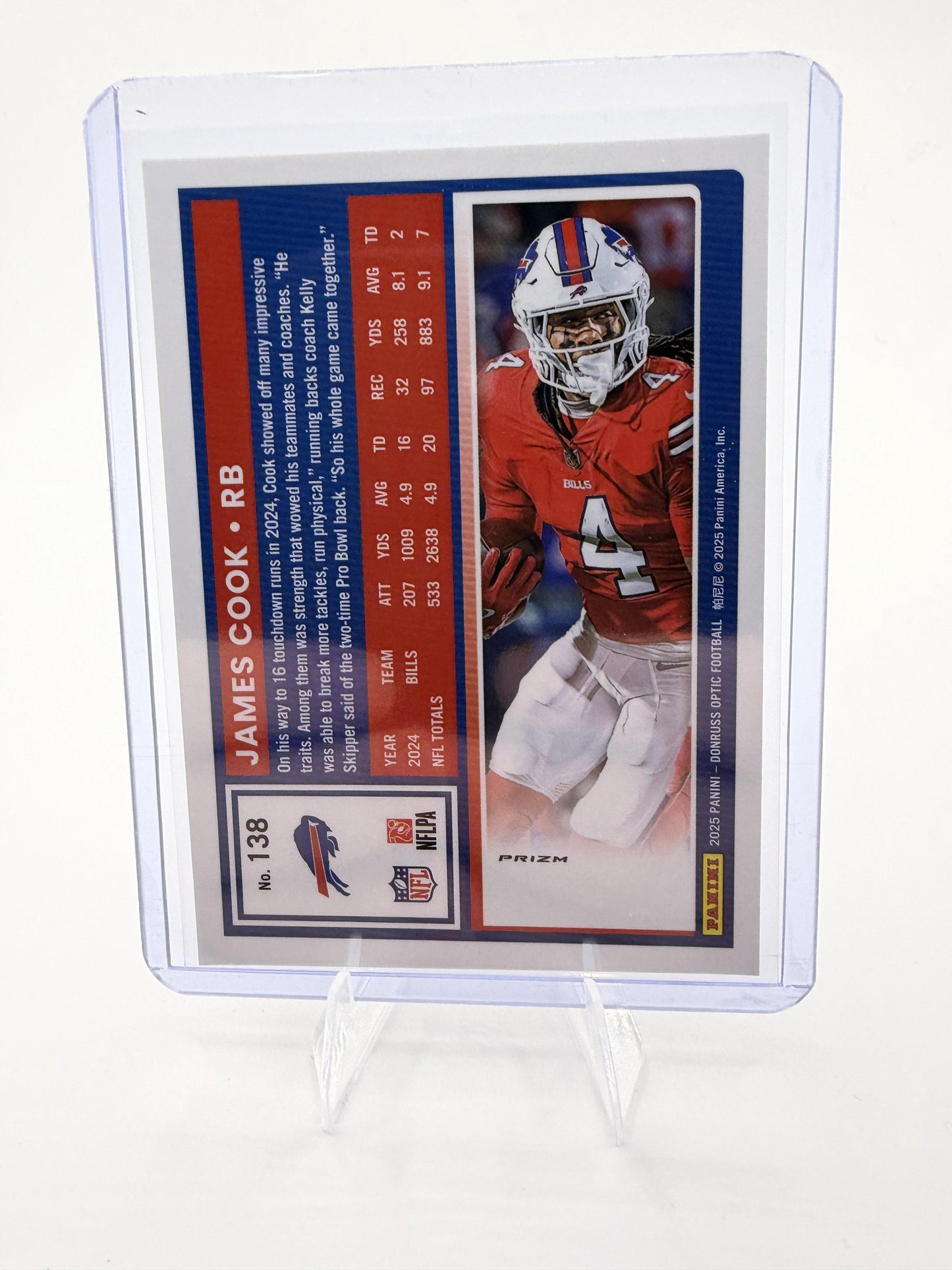 2025 Donruss Optic JAMES COOK BLUE STARS #138 Buffalo Bills SP Parallel