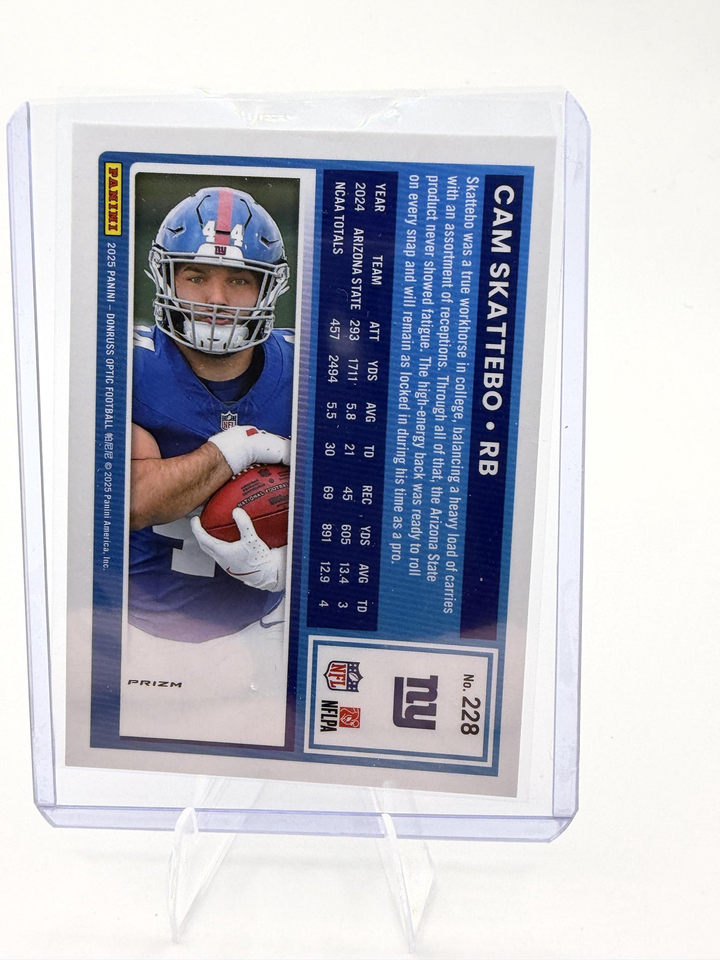 2025 Donruss Optic CAM SKATTEBO BLUE HYPER PRIZM #228 Giants RATED ROOKIE RC