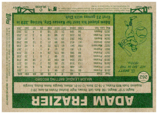 2026 Topps Heritage Adam Frazier Card Kansas City Royals #262