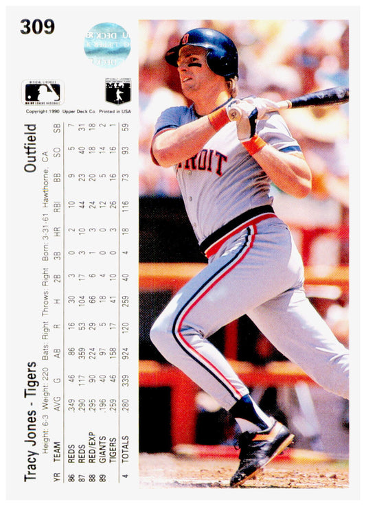 1990 Upper Deck Tracy Jones Card Detroit Tigers #309