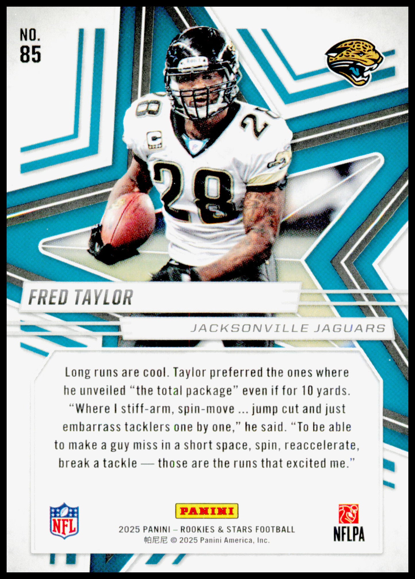 2025 Panini Rookies & Stars Fred Taylor Card Jacksonville Jaguars #85