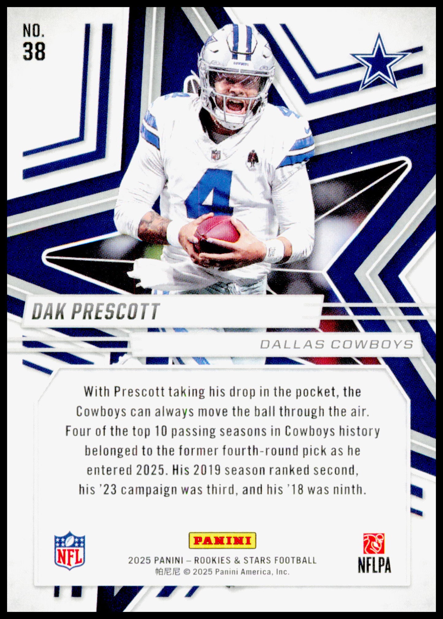 2025 Panini Rookies & Stars Dak Prescott Card Dallas Cowboys #38