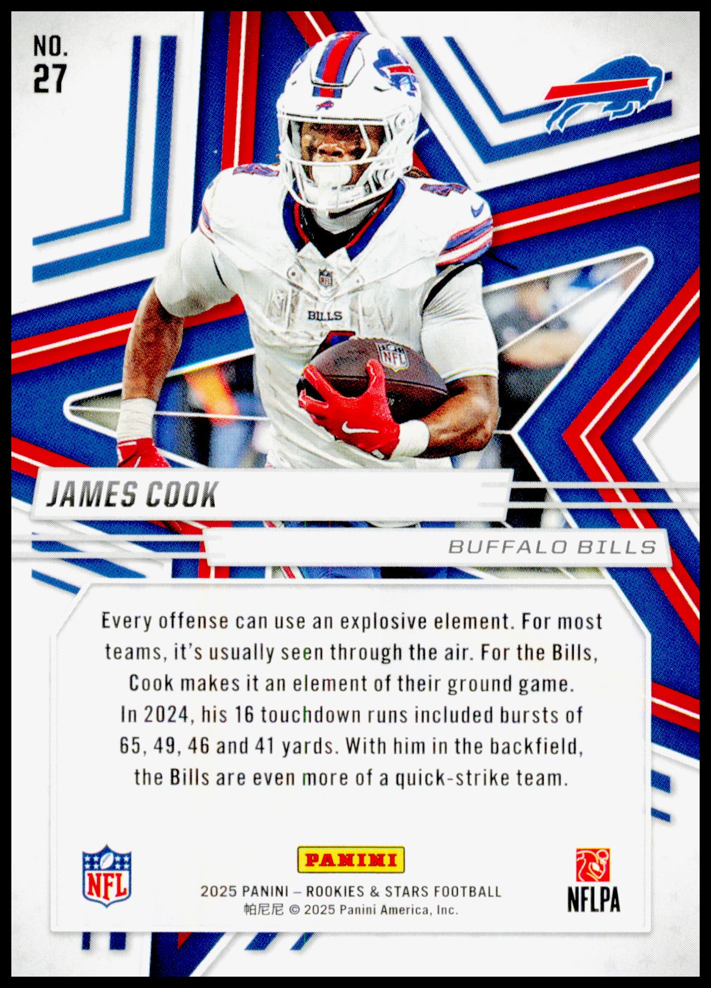 2025 Panini Rookies & Stars James Cook Card Buffalo Bills #27