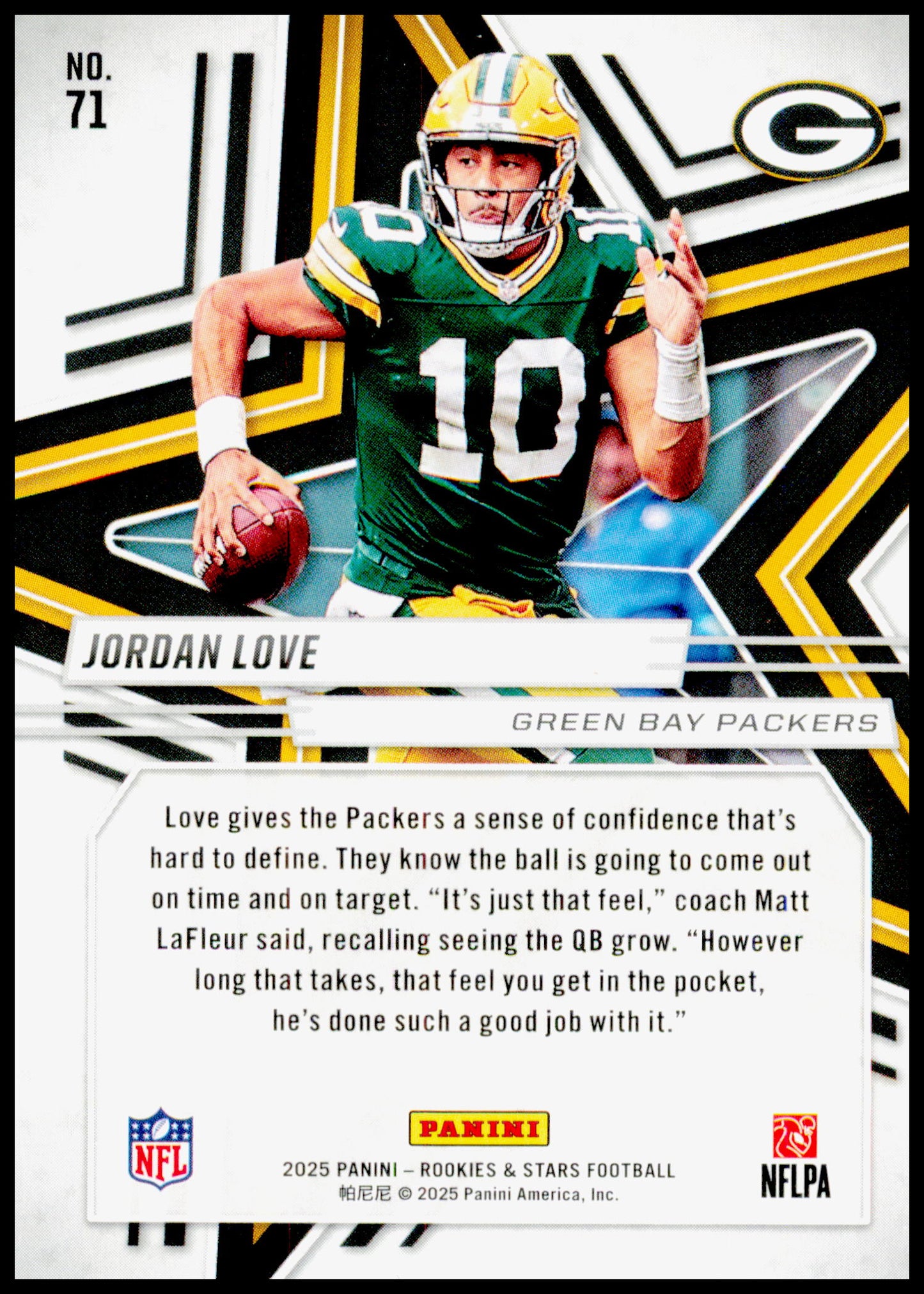 2025 Panini Rookies & Stars Jordan Love Card Green Bay Packers #71