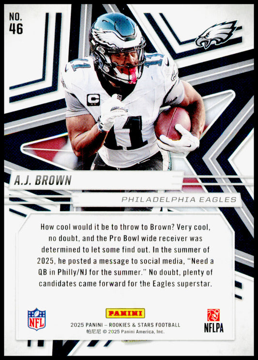 2025 Panini Rookies & Stars A.J. Brown Card Philadelphia Eagles #46