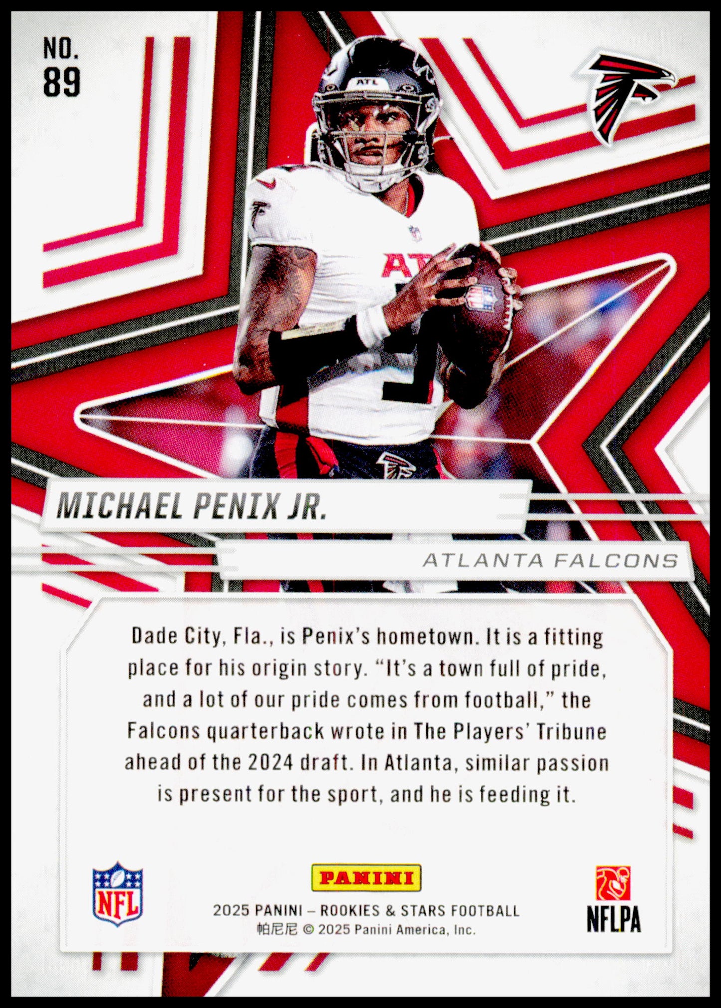 2025 Panini Rookies & Stars Michael Penix Jr. Card Atlanta Falcons #89