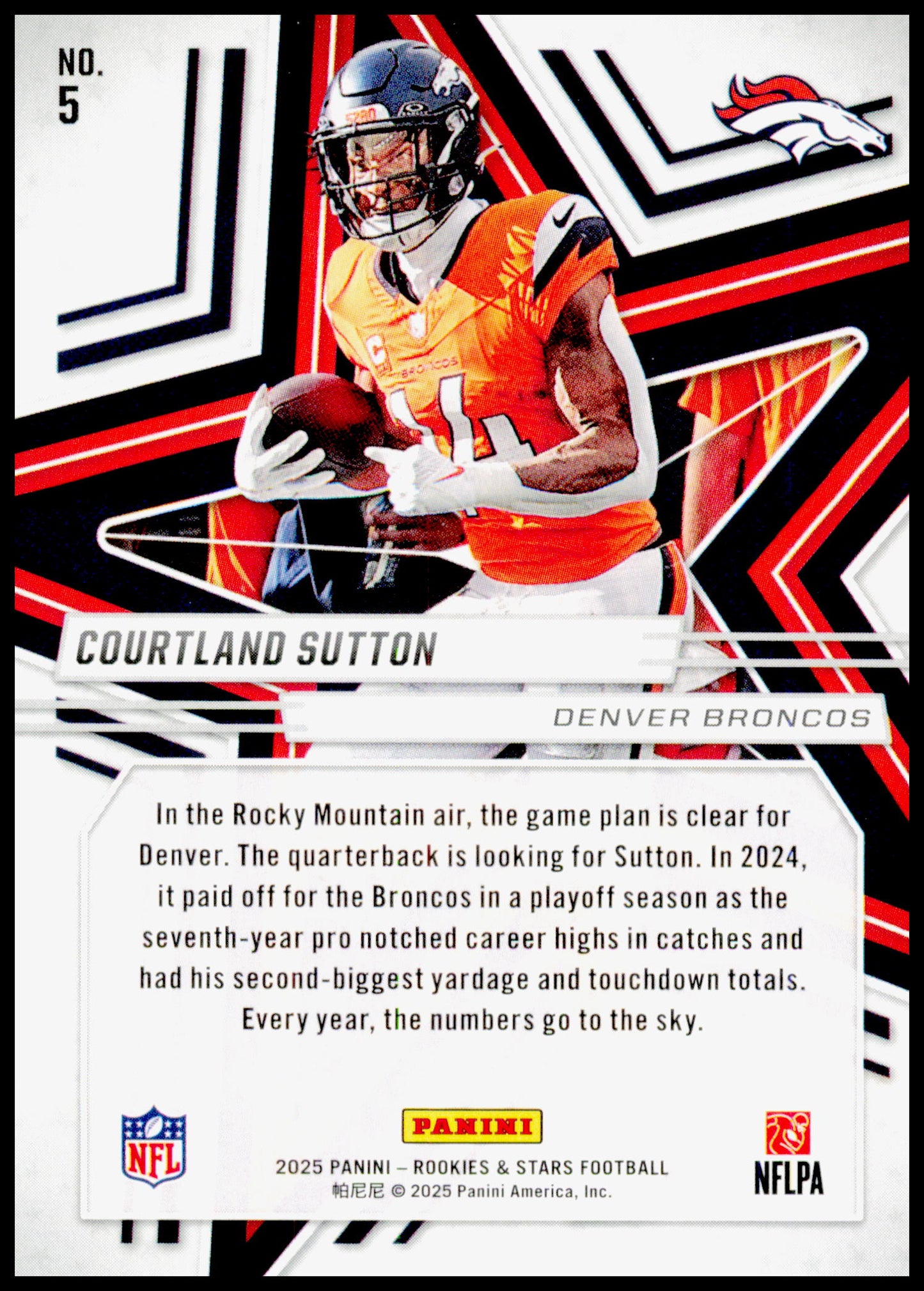 2025 Panini Rookies & Stars Courtland Sutton Card Denver Broncos #5