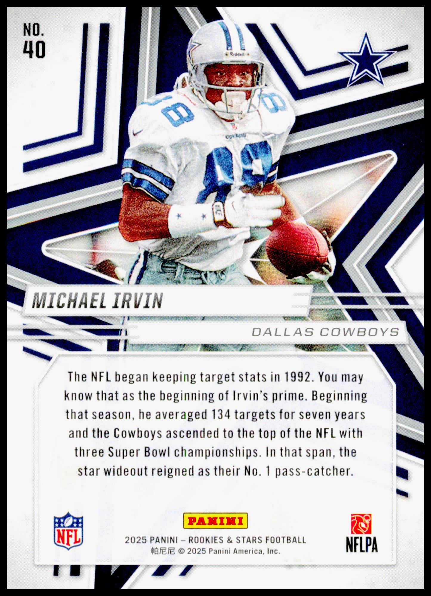 2025 Panini Rookies & Stars Michael Irvin Card Dallas Cowboys #40
