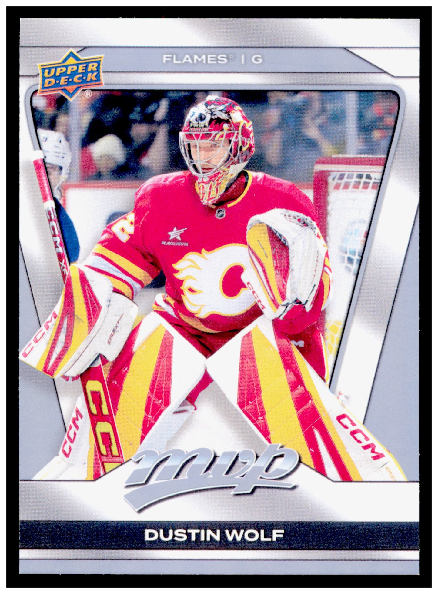 2025-26 Upper Deck MVP Dustin Wolf Card Calgary Flames #140