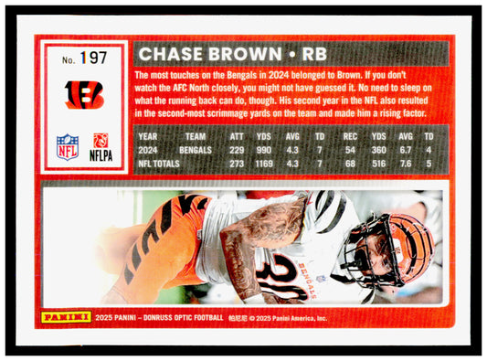 2025 Donruss Optic Chase Brown Card Cincinnati Bengals #197