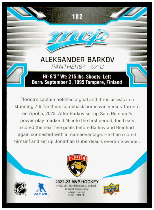 2022-23 Upper Deck MVP Aleksander Barkov Card Florida Panthers #182