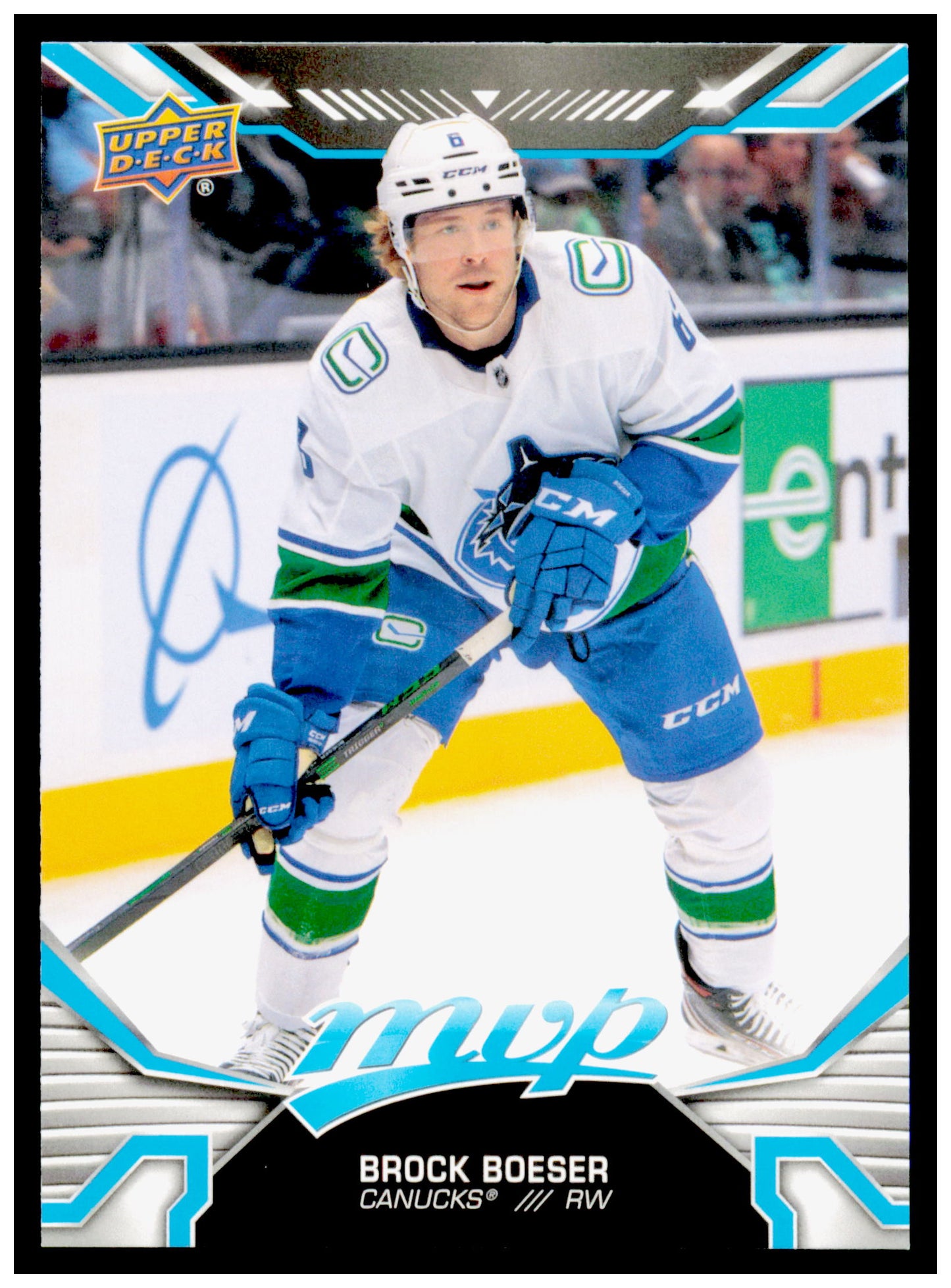2022-23 Upper Deck MVP Brock Boeser Card Vancouver Canucks #62