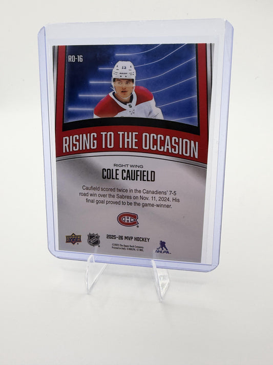2025-26 Upper Deck MVP Cole Caufield Card Rising to the Occasion Montreal