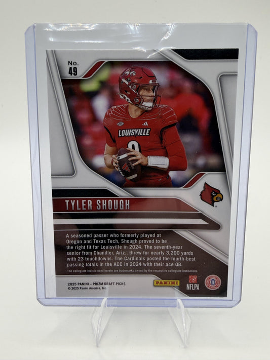 2025 Panini Prizm Draft Picks Tyler Shough Card Louisville Cardinals #49