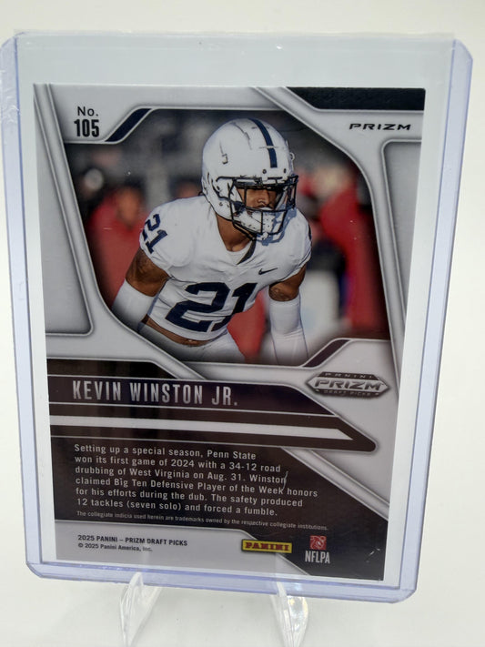 2025 Panini Prizm Draft Picks Kevin Winston Jr. Card Prizms Gold Ice Penn State