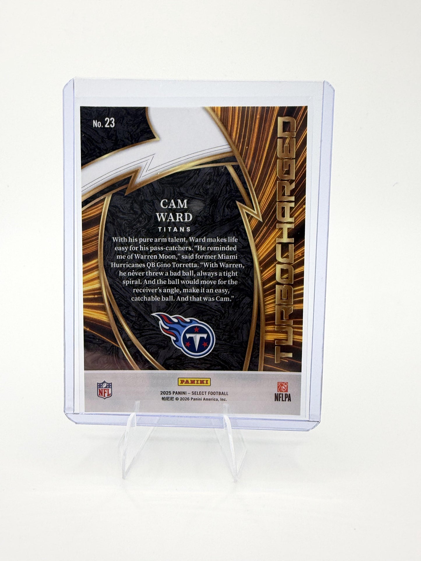 2025 Panini Select Cam Ward Card Turbocharged Tennessee Titans #23