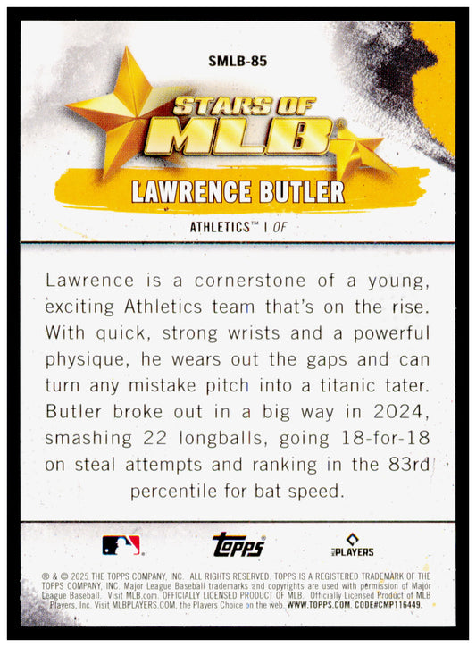 2025 Topps Update Lawrence Butler Card Stars of MLB Athletics #SMLB-85