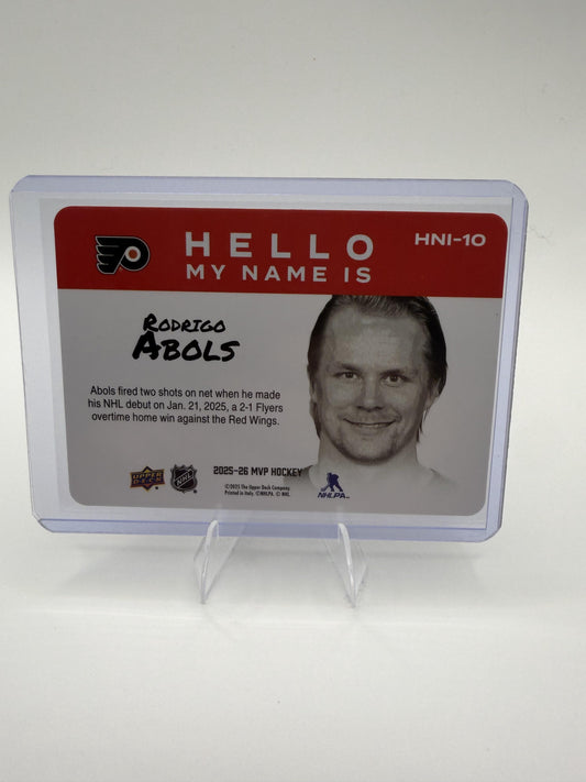 2025-26 Upper Deck MVP Rodrigo Abols Hello My Name Is Silver Script RC #HNI-10