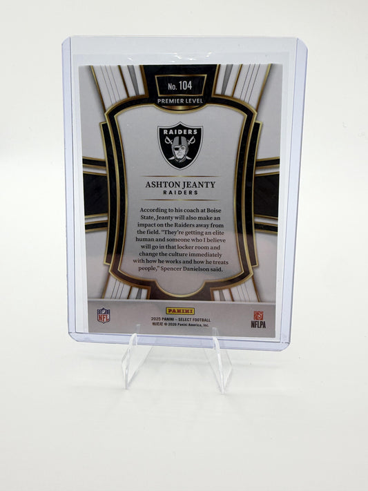 2025 Panini Select Ashton Jeanty Card Las Vegas Raiders #104 Premier Level