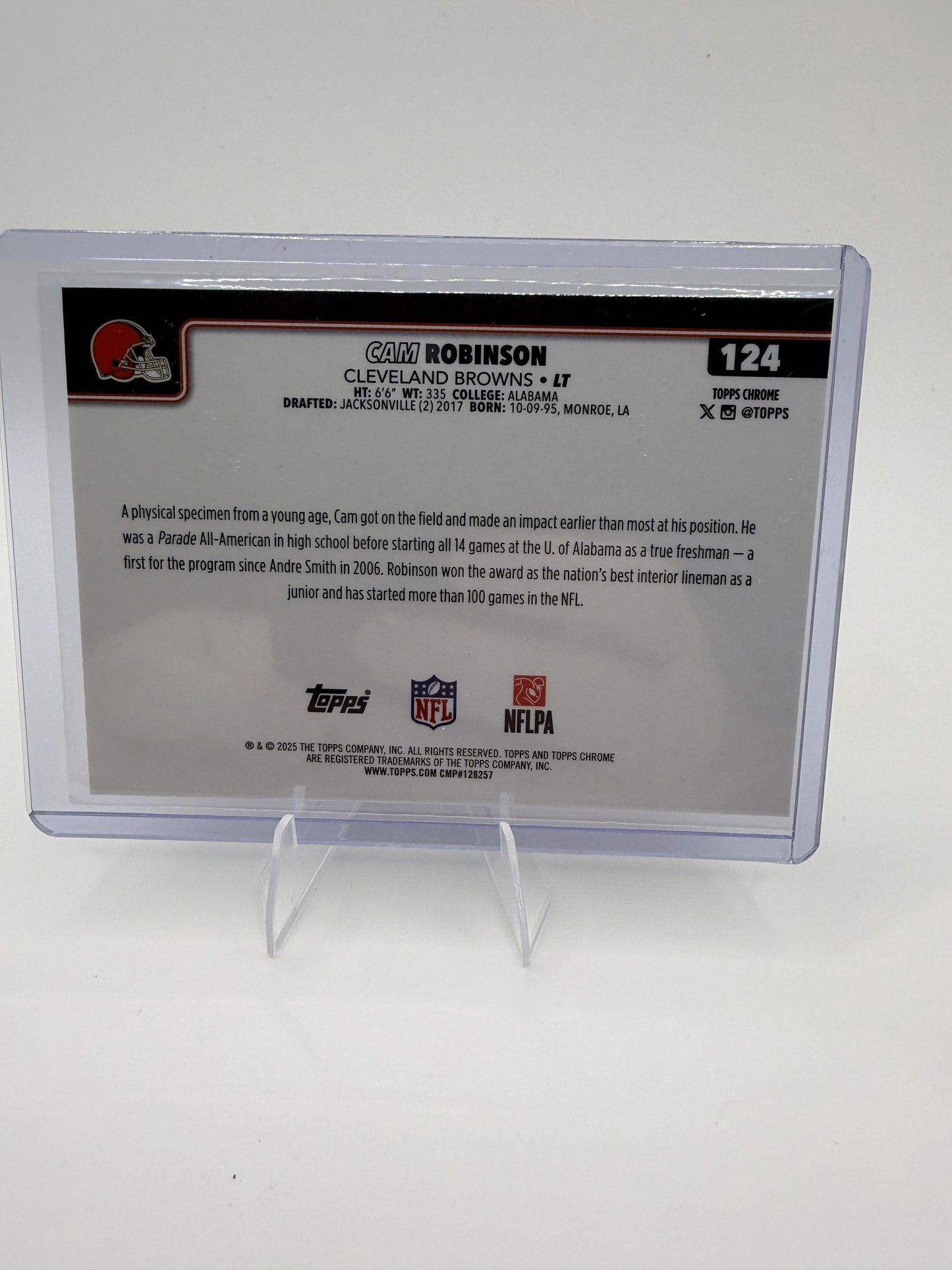 2025 Topps Chrome Cam Robinson Pulsar Refractor #124 Cleveland Browns