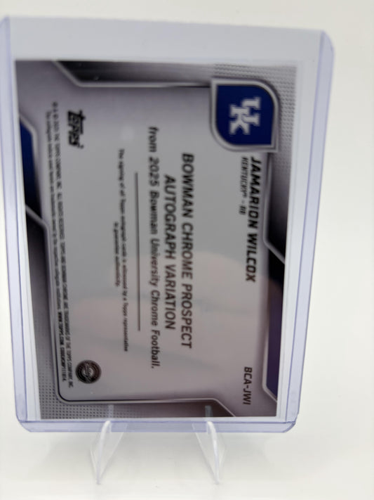 2025 Bowman University Jamarion Wilcox 1st Auto Green Refractor /99 Kentucky
