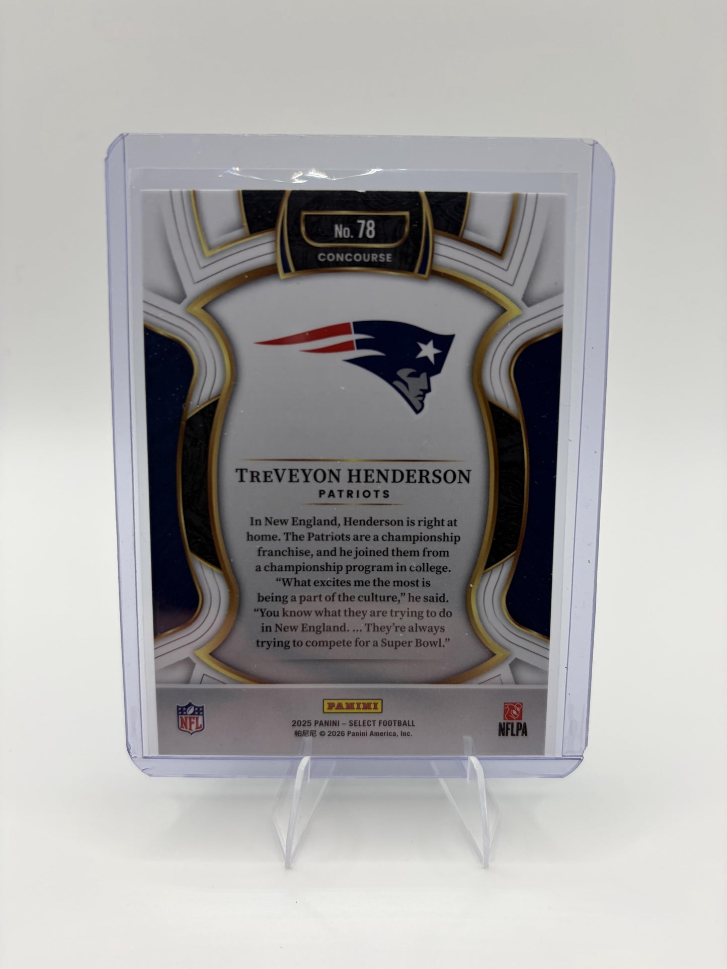 2025 Panini Select TreVeyon Henderson Concourse RC #78 Patriots Rookie