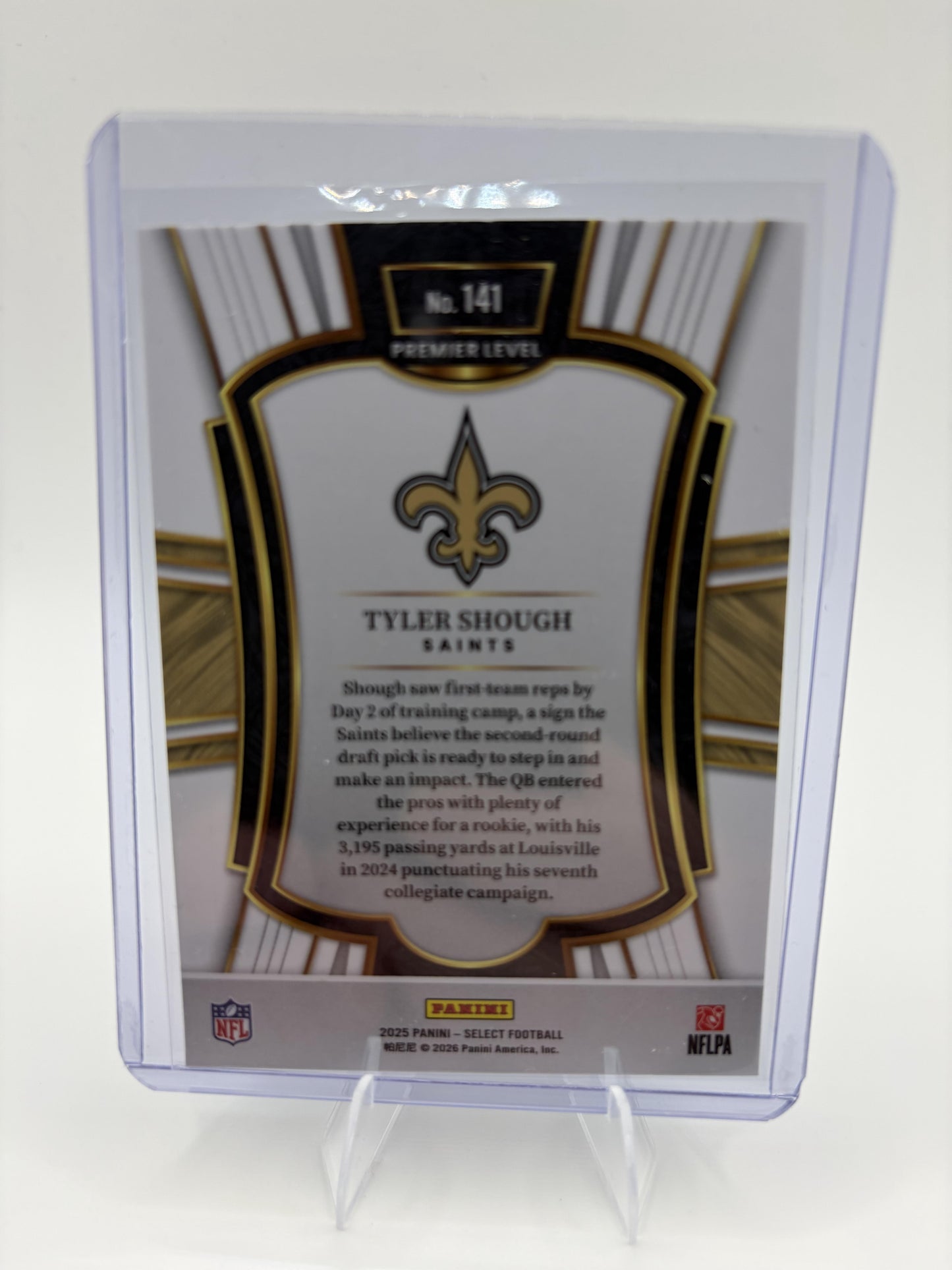 2025 Panini Select Tyler Shough Card Premier Level Saints #141
