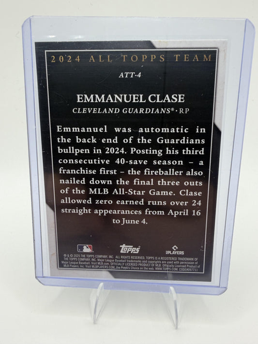 2025 Topps Emmanuel Clase Card 2024 All Topps Team Cleveland Guardians #ATT-4