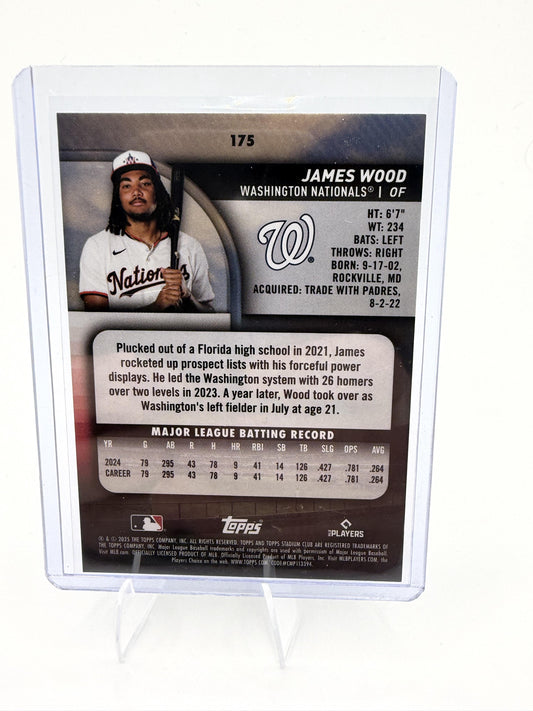 2025 Stadium Club James Wood Card Lime Green RC Washington Nationals #175
