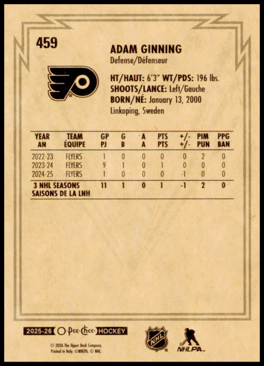 2025-26 O-Pee-Chee #459 Adam Ginning Retro
