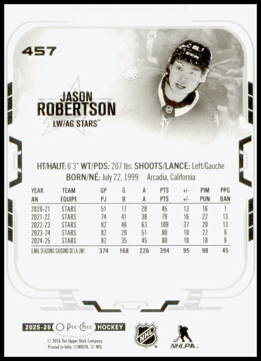 2025-26 O-Pee-Chee #457 Jason Robertson