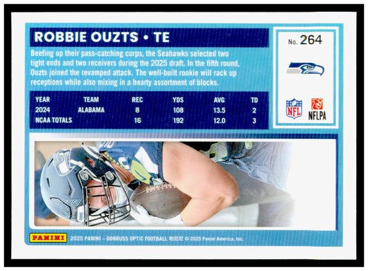 2025 Donruss Optic Robbie Ouzts Card RC Seattle Seahawks #264