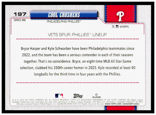 2026 Topps Cool Crushers Card Philadelphia Phillies #197