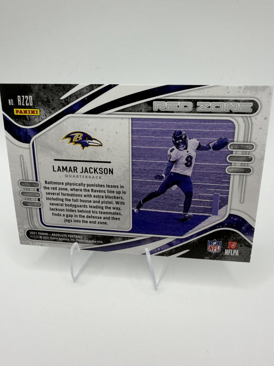 2021 Panini Absolute #RZ20 Lamar Jackson Red Zone