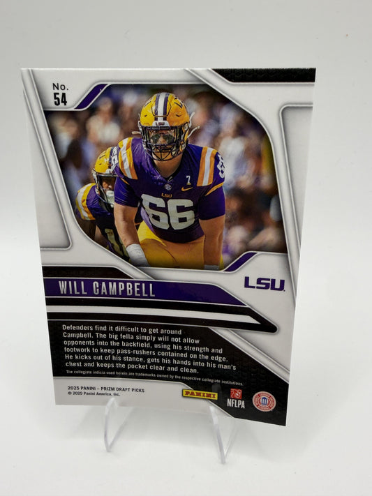 2025 Panini Prizm Draft Picks #54 Will Campbell