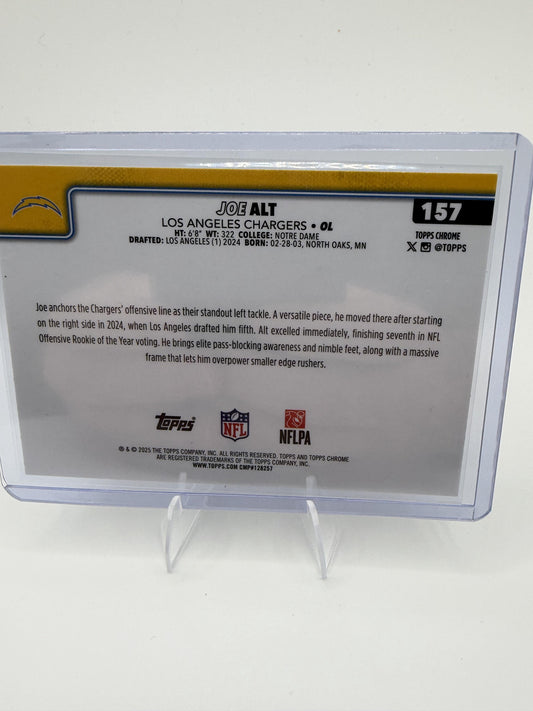 2025 Topps Chrome #157 Joe Alt Football Leather Refractor