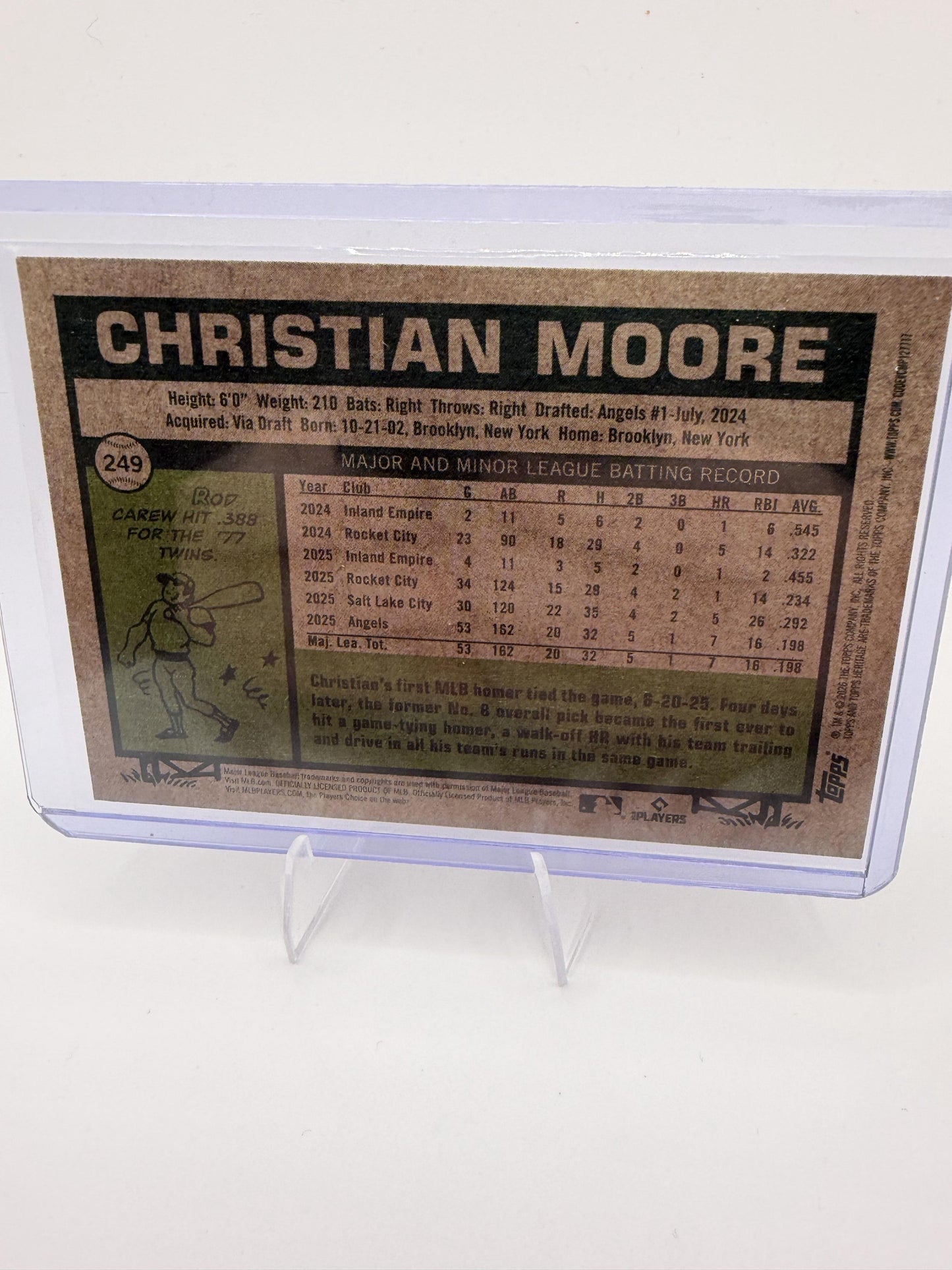 2026 Topps Heritage #249 Christian Moore Chrome